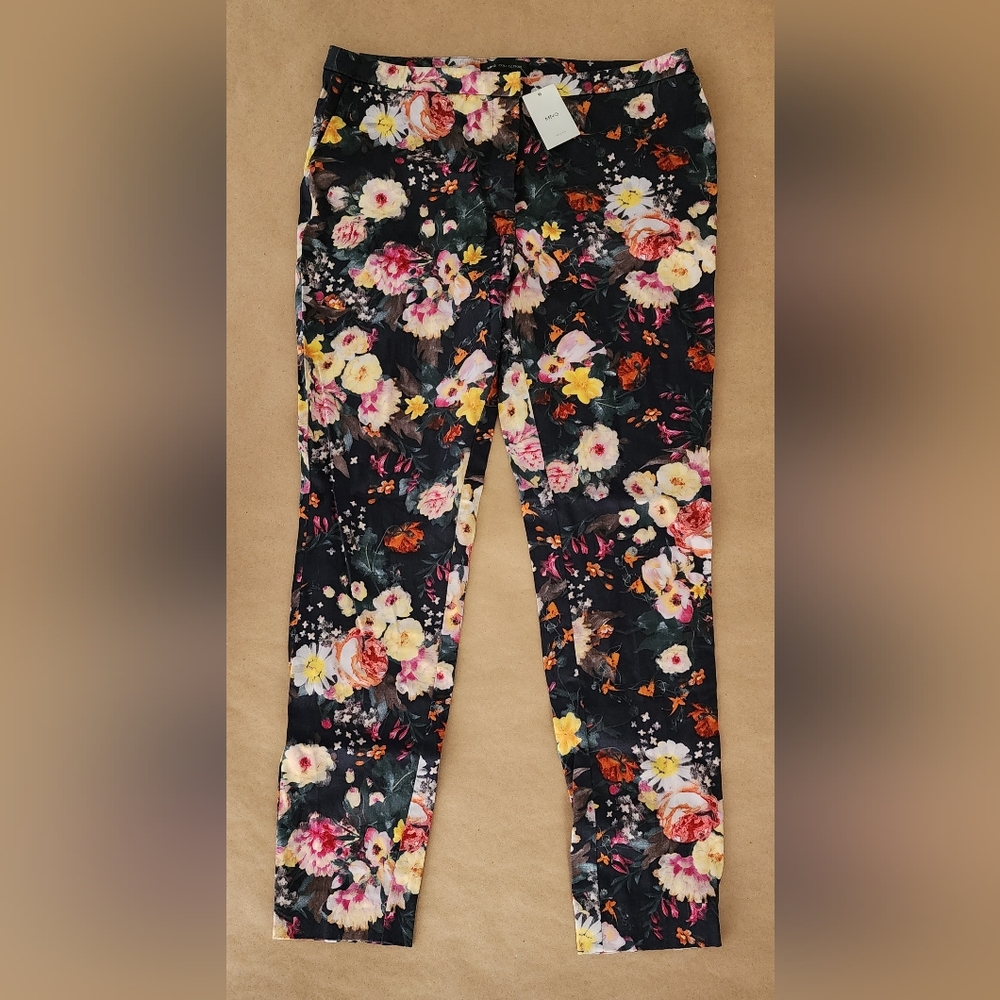 MNG SUIT Floral Trousers Size 10 NWT